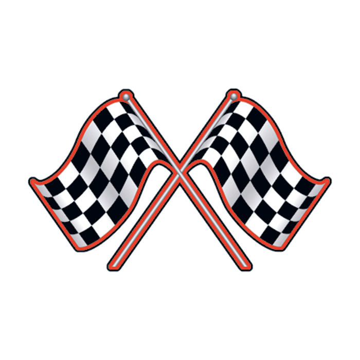 Check Flag Temporary Tattoo