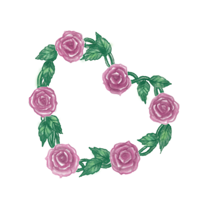 Rose Heart Temporary Tattoo