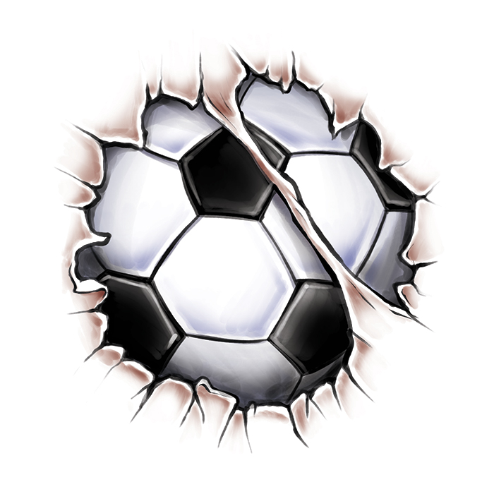 Break Through Soccer Ball Temporary Tattoo