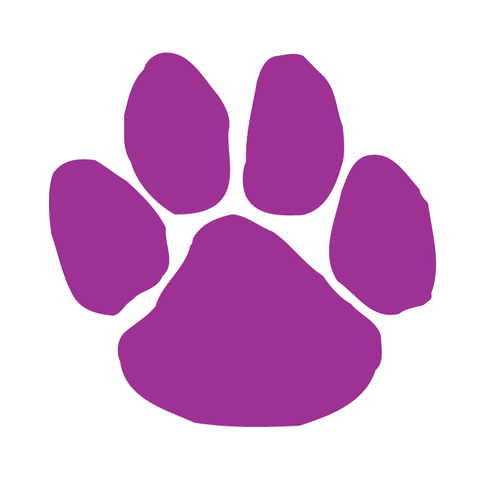 Purple Paw Print Temporary Tattoo