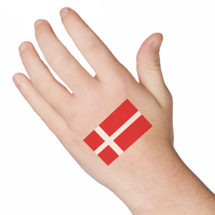 Denmark Flag Temporary Tattoo IndustryPrint Multi Store