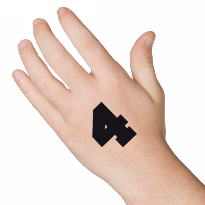 Number 4 Temporary Tattoo IndustryPrint Multi Store