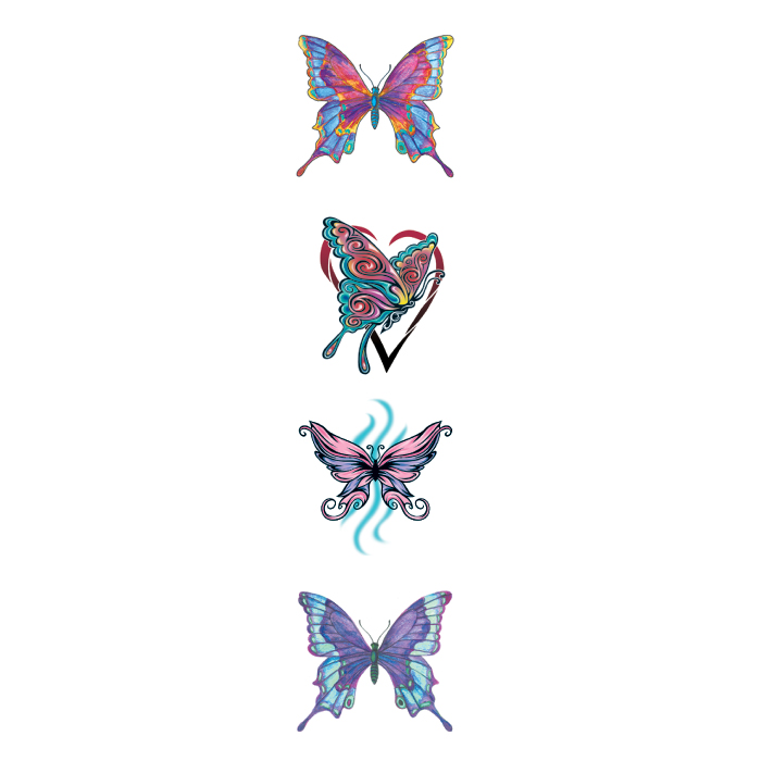 Various Butterflies Temporary Tattoo Set IndustryPrint Multi Store